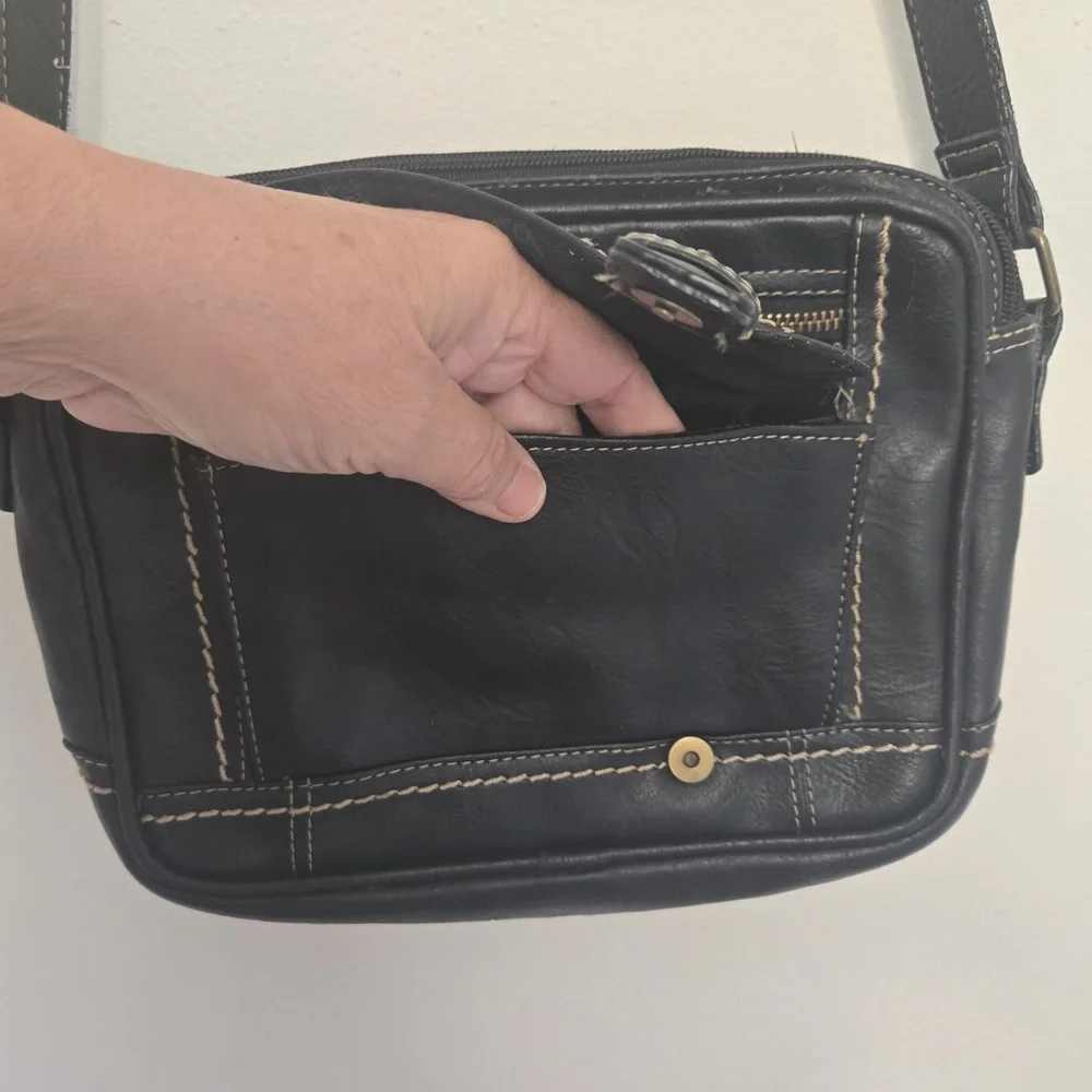 Black Leather Crossbody Bag